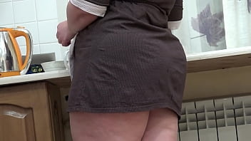 Fat anal masturbation with carrots instead of dessert for morning tea and doggy style big booty shaking from a mature bbw