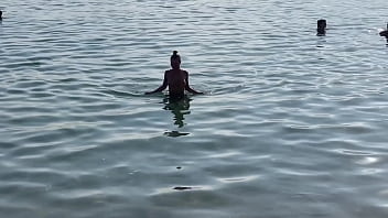 Beach Naked Monika Fox Swims In The Sea And Walks Along The Beach On A Public Beach In Barcelona