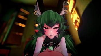 Ferry-hentai GRANBLUE FERRY HARD COWGIRL HENTAI CREAMPIE 3D MMD HALF FURRY DARK GREEN HAIR COLOR EDIT SMIXIX