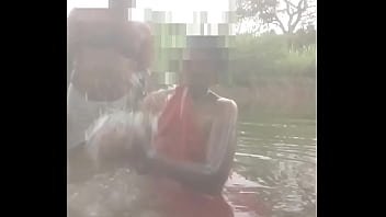 Pussyfucking Indian village desi aunty Topless Outdoor Bath with Capture shakshi