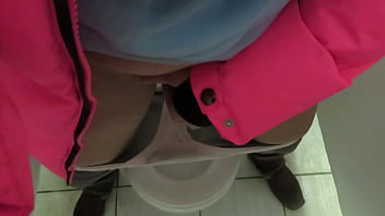 Russian Chubby milf pissing and masturbating in a public toilet. Then, she smokes a cigarette outdoors near a large spruce. Amateur fetish.