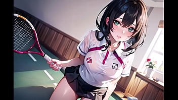 Big-tits Sexy Young Anime Teens Playing Tennis With Transparent Cloth (with pussy masturbation ASMR sound!) Uncensored Hentai