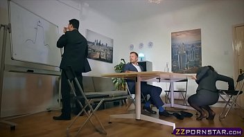 Doggystyle Pantyhose office bitch footplay ends in a good fuck