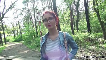 German German Scout - College Redhead Teen Lia in Public Casting