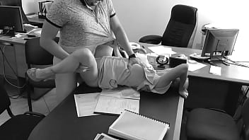 Petite The boss fucks his tiny secretary on the office table and films it on hidden camera