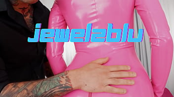 Spinner Sucking & Fucking his big cock in my pink latex bodysuit