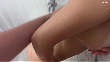 Real My friend was in the shower and I couldn't resist fucking and cumming on tits. MariMott