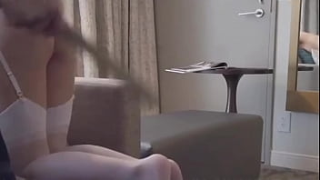 Orgasm JK Little Bitch being whip Pat with white Skirt, White stockings