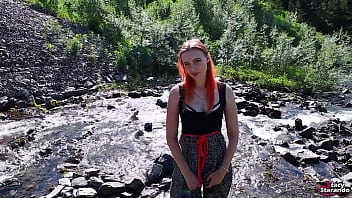 Amateur Teen redhead girl wanted sex and creampie in outdoors!