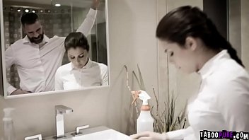 Pussy-fingering Sexy European housemaid Valentina Nappi just want to do her job but her pervert employer wants her extra services so he fucks her inside the bathroom.