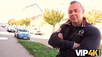 Czech-sex VIP4K. Man tempts big-tittied woman into fooling around by boyfriend